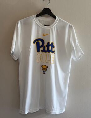 Pitt Shirt Mens Medium White Nike Dri-FIT Sole Graphic Pittsburgh College Tee